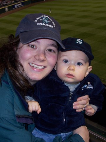 Mommy and JT at the game