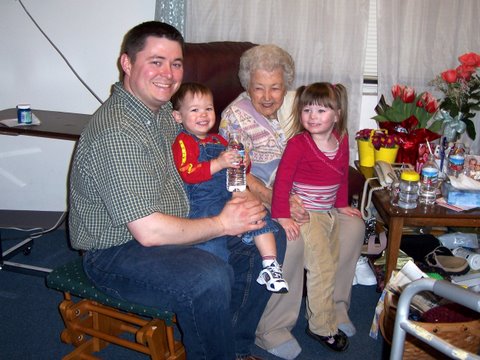 With Great-Grandma, February 2007