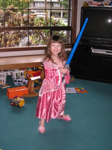 Sleeping Beauty Princess Ane takes on the world with her lightsaber