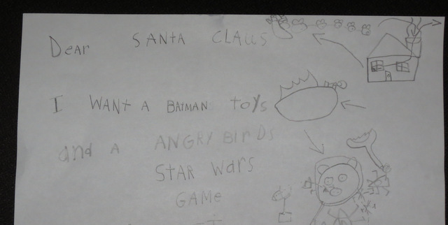 Tad's letter to Santa
