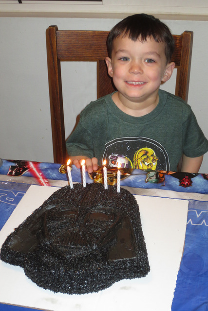 Rerun with his candles and cake