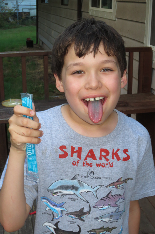 Tad shows off his blue tongue
