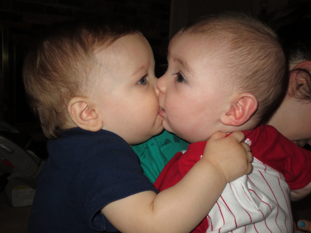 A cousinly kiss, August 2013