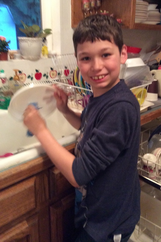 Tad doing dishes!