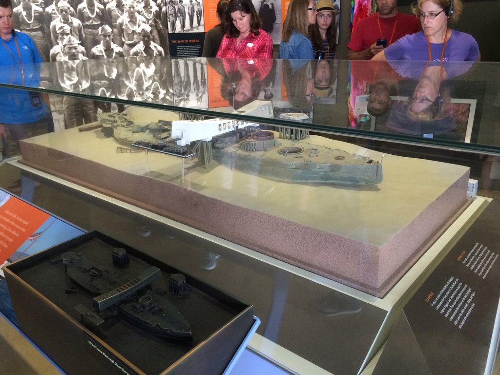 Model of the ship and memorial